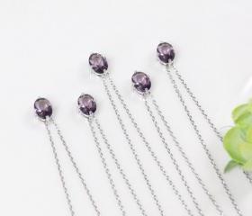 Bridesmaid gifts - Set of 5 - Purple stone necklace, Amethyst purple necklace