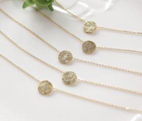 Bridesmaid gifts - Set of 5 - Round circle necklace, modern bridesmaid gift, modern wedding, eternity necklace