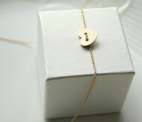 Bridesmaid gifts - Set of 5 - Heart button necklace in goldFrom ElliesButton