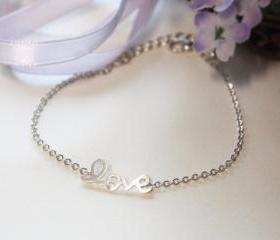Bridesmaid gifts - Set of 5 - Love bracelet in white gold