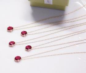 Bridesmaid gifts - Set of 5 - Ruby pendant necklaceFrom ElliesButton