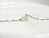 Bridesmaid gifts - Set of 5 - Tiny heart simple necklace in white gold