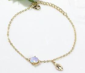 Moonstone bracelet, Initial bracelet, Personalized bracelet